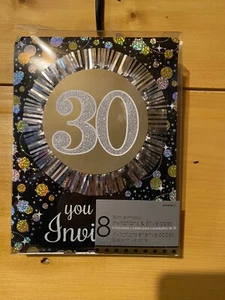 30th Birthday Invitations Amscan 8CT w/ Envelopes - Picture 1 of 2