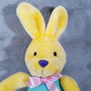Vintage Avon Plush Yellow Easter Bunny Rabbit Bowtie Basket 12" - Picture 1 of 8