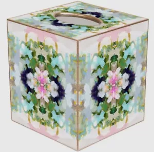 Marye-Kelley Laura Park Nantucket Bloom Tissue Box Cover Nuovo - Foto 1 di 1