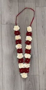 Indian Bollywood (asian) artificial wedding garlands Maroon (burgundy) And Cream - Picture 1 of 6