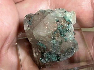 SELTENES KUPFER IN CALCIT MIT CHRYSOKOLL, MICHIGAN - Bild 1 von 21