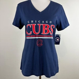 Genuine MLB Chicago Cubs Women's Athletic Short Sleeve V-Neck T-Shirt - Medium - Picture 1 of 19
