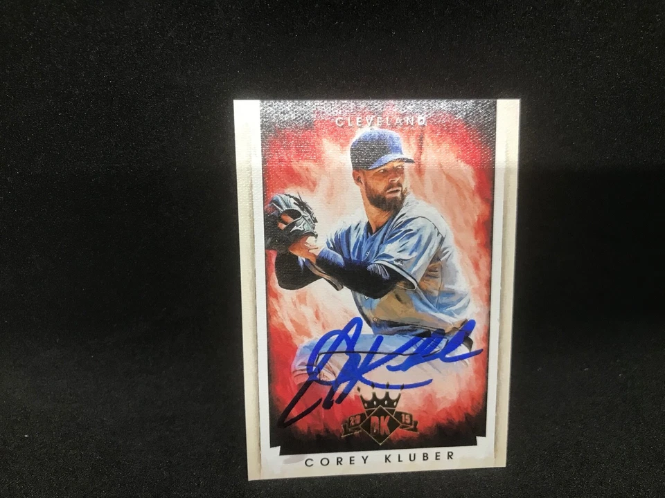 COREY KLUBER Rangers Indians Autographed SIGNED 2015 Panini Diamond Kings - Image 1 of 1