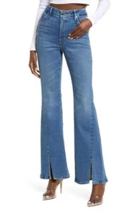 GOOD AMERICAN Good Legs Flare Split Hem Jeans in Indigo Size 2/26 - Picture 1 of 5