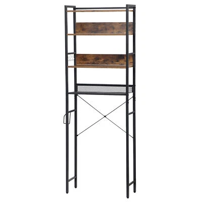 4-Tier Over the Toilet Storage Rack with 4 Hooks and Paper Holder for Bathroom - Image 1 of 4