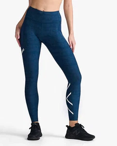 New 2XU Women Aero Reflect Hi-Rise Compression Tights Small HTM/WRF WA6945b - Picture 1 of 8