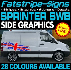 passend für Mercedes Sprinter SWB Grafik Aufkleber Streifen Race Camper Van Wohnmobil - Bild 1 von 2