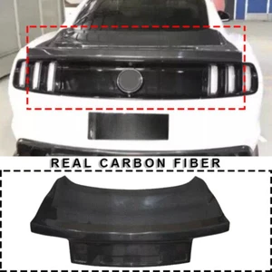 Carbon Fiber Rear Trunk Panel Decklid Trim Cover for Ford Mustang 15-17 E - Picture 1 of 14