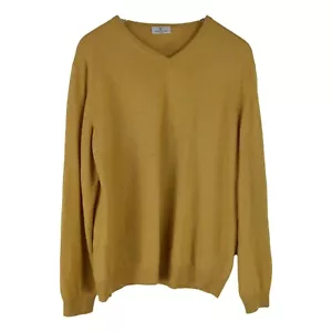 Sudadera Valentino Vintage Años 80 Amarilla Para Hombre Talla XL Lana Cachemira Mostaza AT20 - Imagen 1 de 6