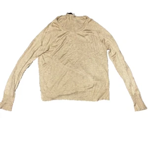 Zara Womens Long Sleeve Beige Shirt Size Small S 100% cotton Very Soft Cozy NWOT - Picture 1 of 3