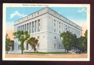Postal de colección sin usar del templo masónico TOPEKA KANSAS - Imagen 1 de 1