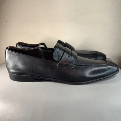 Ermenegildo Zegna Black LEATHER L'ASOLA LOAFERS Sz 10 US EU  - Image 1 of 4