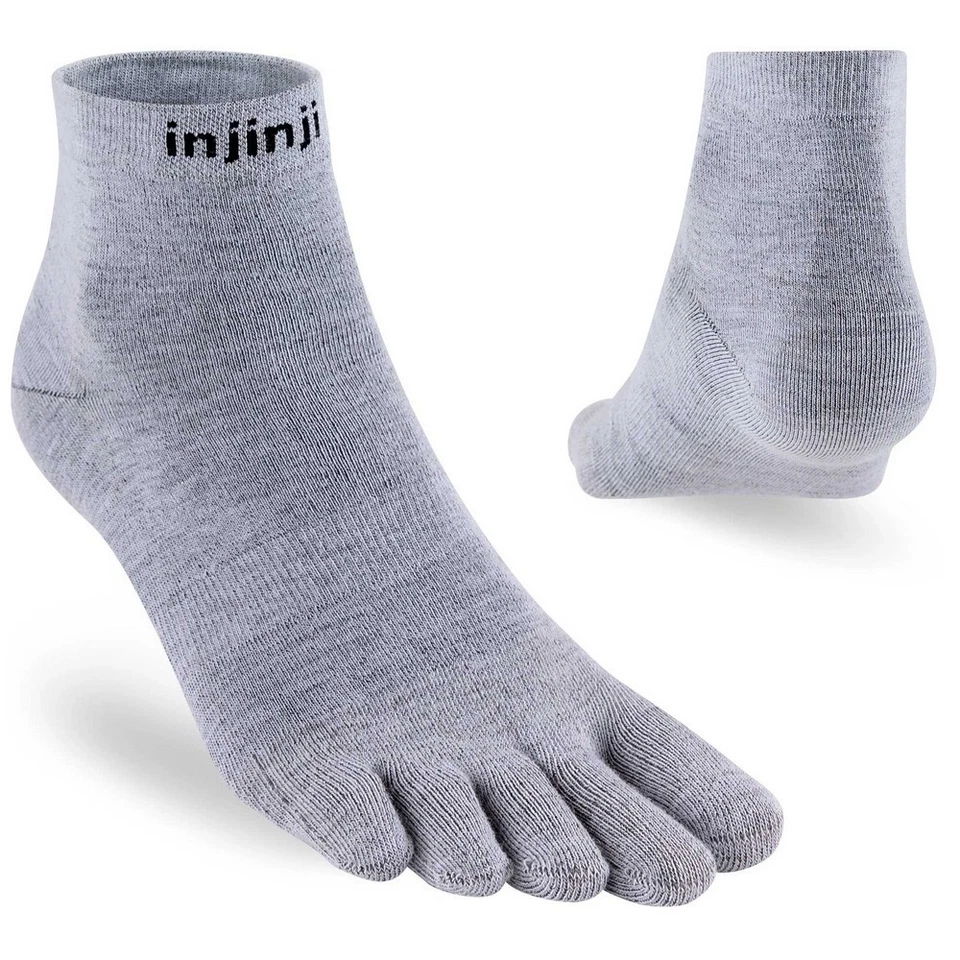 Injinji Liner Mini Crew Socks Coolmax Five Finger Toe Socks Grey - Image 1 of 1