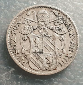 ESTADOS PAPALES PONTIFICIO VATICANO PIO IX 5 BAIOCCHI 1858 B ROMA MBC - Imagen 1 de 2