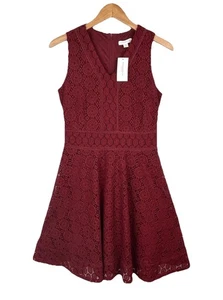 Damen Petite PM Spitze Häkel V-Ausschnitt Fit & Flare Charter Club - Bild 1 von 3