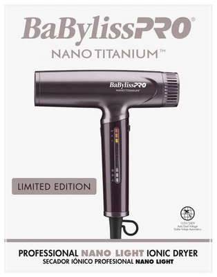 BaBylissPRO® Nano Titanium™ Secador de Pelo Profesional Nano Light Iónico Púrpura Foto 1 de 4