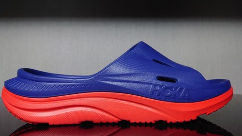 HOKA ONE ONE HOKA Uomo ORA RECOVERY SLIDE 3 Bellwether Blu Rosso Alert 1135061 BRA Taglia 10