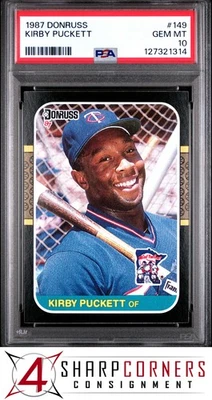 1987 DONRUSS #149 KIRBY PUCKETT TWINS HOF PSA 10 - Image 1 of 3