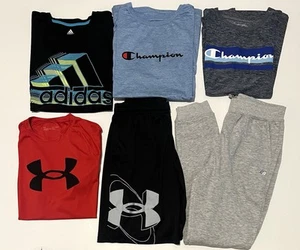 Champion Adidas Under Armour Boys Lot Shirts Shorts pants XL 18-20 Lot Of 6 - Picture 1 of 14
