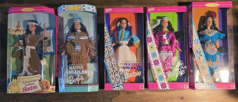 Muñecas Barbie nativas americanas del mundo Mattel años 90 x5 Foto 1 de 1