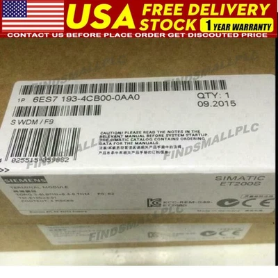 New Siemens 6ES7 193-4CC20-0AA0 6ES7193-4CC20-0AA0 Terminal module for ET 200S - Image 1 of 4
