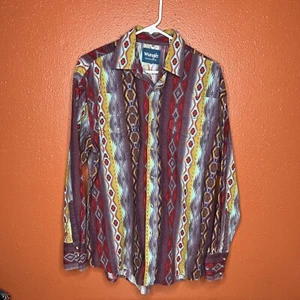 Camisa grande Wrangler Azteca Peal roja con botones - Imagen 1 de 5