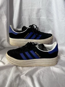 Adidas Gazelle Bold Womens Lifestyle Shoes Black Blue Uk Size 7.5 - Picture 1 of 7