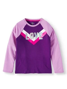Athletic Works ~ Girl's Size Medium (7/8) Top ~ Purple w/Silver Sequins "LOVE" - Picture 1 of 5
