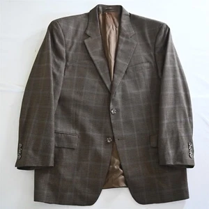 Michael Kors 42R Brown Plaid 100% Wool Mens Blazer Suit Jacket Sport Coat - Picture 1 of 24