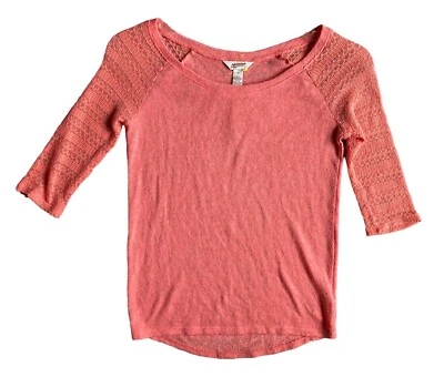 Blusa para mujer XS Arizona Jean Co. manga 3/4 naranja color salmón Foto 1 de 4