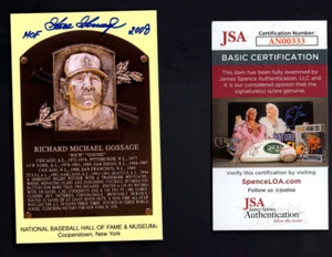 Goose Gossage HOF 2008 Signed MLB Baseball Hall Of Fame-Plaque Postcard JSA Auto - Picture 1 of 3