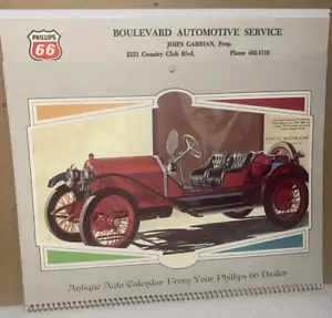 Calendario Vintage Phillips 66 1974 Blvd Automotive Service John Gabrian Stockton, Cal - Foto 1 di 14