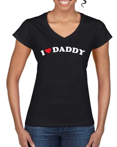 I Heart Daddy Damen Junior VNeck T-Shirt - Bild 1 von 6