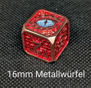 16mm Metallwürfel mit Drachenauge für Tabletop, Rollenspiel - Bild 1 von 3
