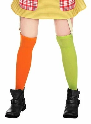 MASKWORLD Calze donna Pippi calze lunghe vestito fantasia libro settimana personaggio calzetteria nuove