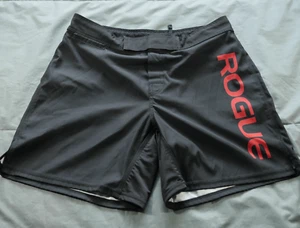 Rogue Fight Shorts Mens 34 Black Red Fitness MMA No Gi Grappling Training - Picture 1 of 8