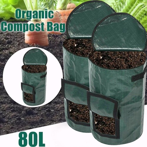 Heavy Duty Garden Waste Bags 80L Reusable Gardening Leaf Large Compost