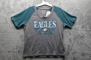 NFL Philadelphia Eagles Women's Gray Raglan Scoop T-Shirt, Size M - New - Picture 1 of 11