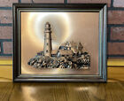  Lighthouse Nautical 3 D COPPER-  15X13" Framed Picture Made in the USA.