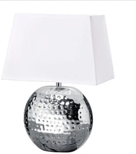 DESIGNER LEUCHTE LAMPE WEISS-SILBER H/B/T CA. 50/26/36 CM 0316466763 - Picture 1 of 1