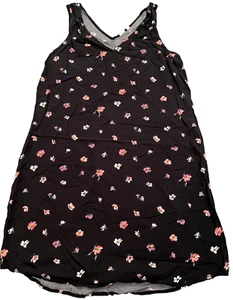 GAP Black Colorful Floral Sleeveless Lightweight Tank Shift Dress womens Medium - Picture 1 of 2