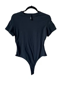 SKIMS Body T-Shirt Cotone Jersey Tanga Nero Taglia XL - Foto 1 di 2
