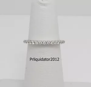 1/4 kt natürlicher Diamant gemeinsame Krappe Jahrestag Ehering Ring 14 K Weißgold - Bild 1 von 11