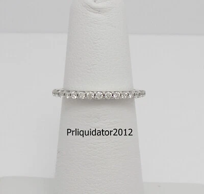 1/4CT Natural Diamond Shared Prong Anniversary Wedding Band Ring 10K White Gold - Image 1 of 4