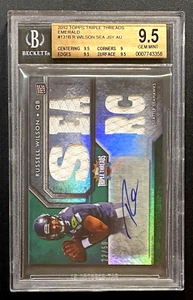 2012 Topps Triple Threads Russell Wilson RC Emerald Ref. Jsy-Patch/Au BGS 9.5/10 - Picture 1 of 4