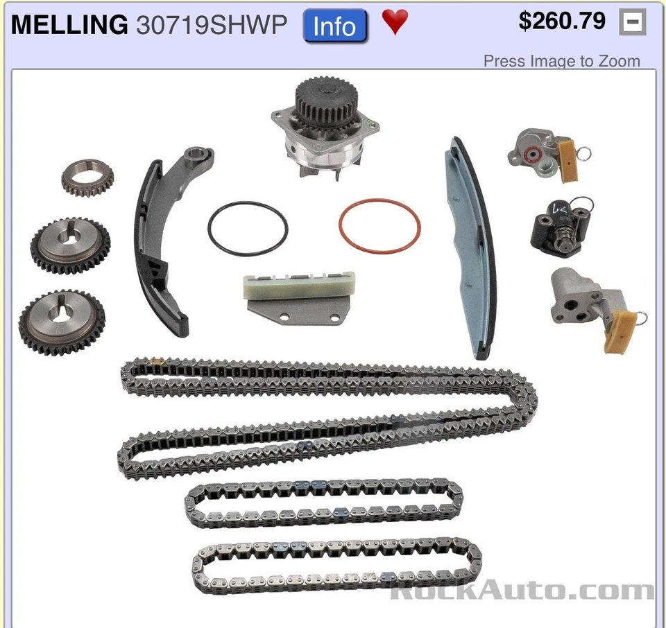 Kit de cadena de distribución y bomba de agua compatible con Nissan Pathfinder Frontier 4.0 Foto 1 de 3