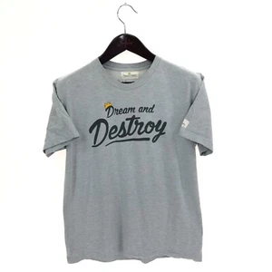 DREAM AND DISTRUGGI T-shirt L grande grigio erica double face 100% cotone - Foto 1 di 3