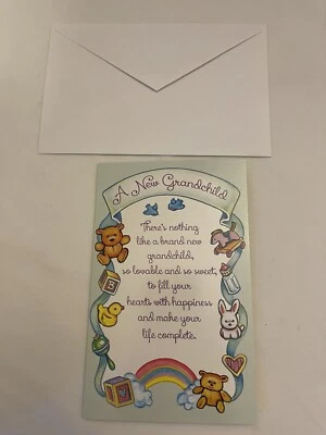 A New Grandchild Greeting Card With Envelope Can Be Customized - Image 1 of 2