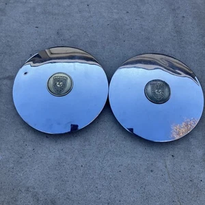 Porsche 911 356 901 912 OEM hub cap wheel silver Brass crest Pair - Picture 1 of 10