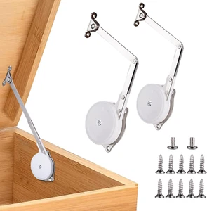 2 Pack | Toys Box Hinges Soft Close - HBL’ Lid Support Hinges Chest Hinges for W - Picture 1 of 12